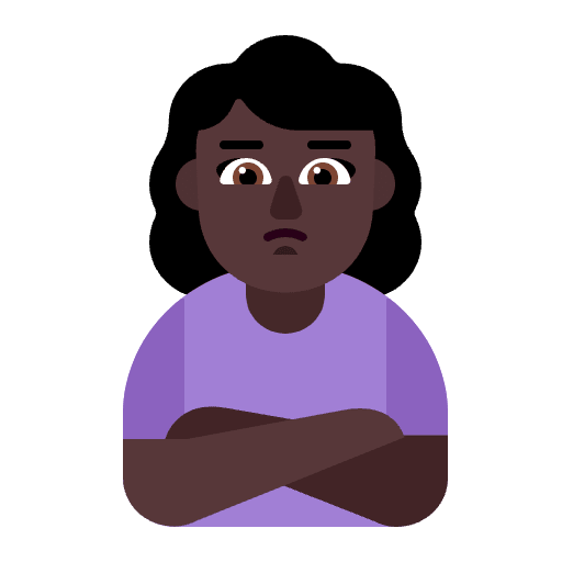 Woman Pouting Flat Dark Element from Fluent Emoji Flat Set