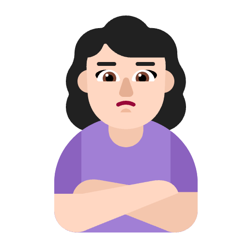 Woman Pouting Flat Light Emoji from Fluent Emoji Flat Set