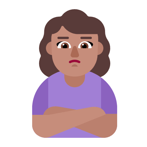 Woman Pouting Flat Medium Emoji from Fluent Emoji Flat Set