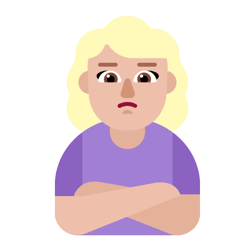 Woman Pouting Flat Medium Light Emoji from Fluent Emoji Flat Set