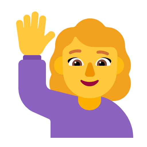 Woman Raising Hand Flat Default Emoji from Fluent Emoji Flat Set
