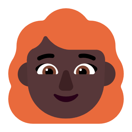 Woman Red Hair Flat Dark Emoji from Fluent Emoji Flat Set