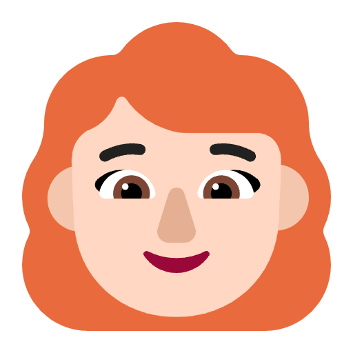 Woman Red Hair Flat Light Emoji from Fluent Emoji Flat Set