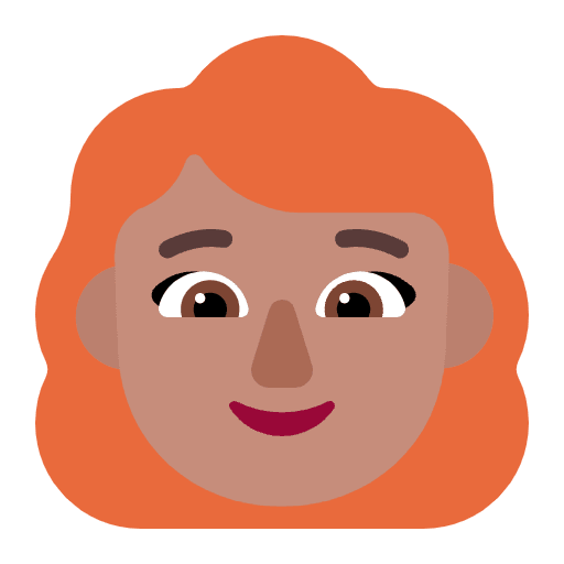 Woman Red Hair Flat Medium Emoji from Fluent Emoji Flat Set
