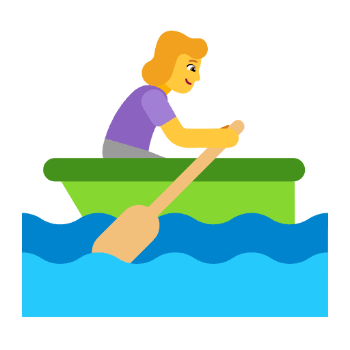 Woman Rowing Boat Flat Default Emoji from Fluent Emoji Flat Set