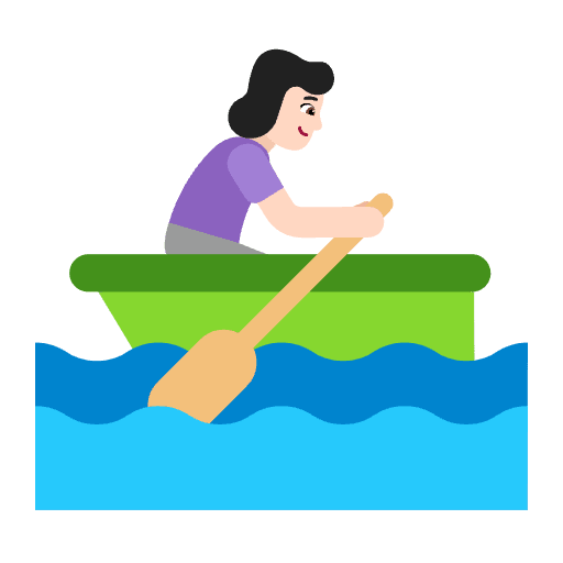 Woman Rowing Boat Flat Light Emoji from Fluent Emoji Flat Set