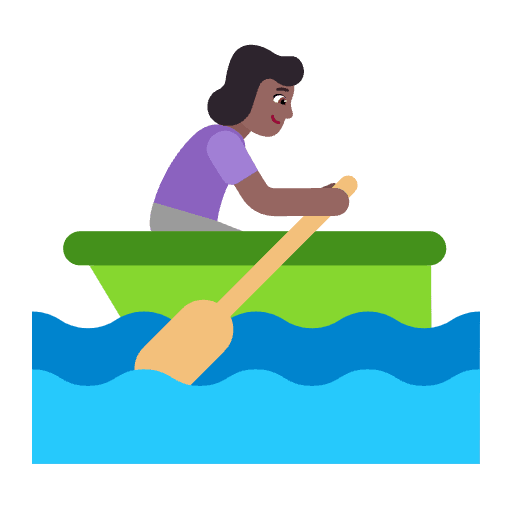 Woman Rowing Boat Flat Medium Dark Emoji from Fluent Emoji Flat Set