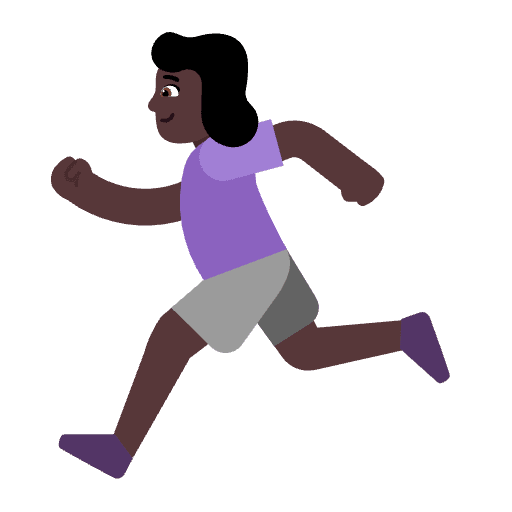 Woman Running Flat Dark Emoji from Fluent Emoji Flat Set