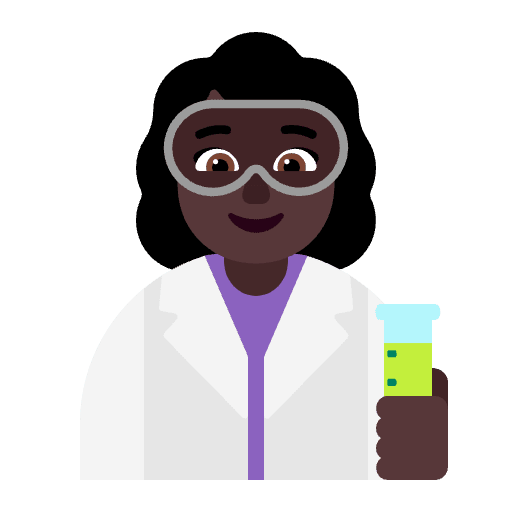 Woman Scientist Flat Dark Emoji from Fluent Emoji Flat Set