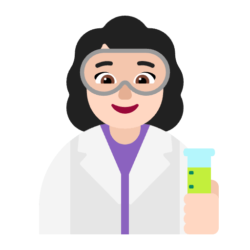 Woman Scientist Flat Light Emoji from Fluent Emoji Flat Set