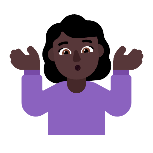 Woman Shrugging Flat Dark Emoji from Fluent Emoji Flat Set