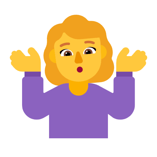 Woman Shrugging Flat Default Emoji from Fluent Emoji Flat Set