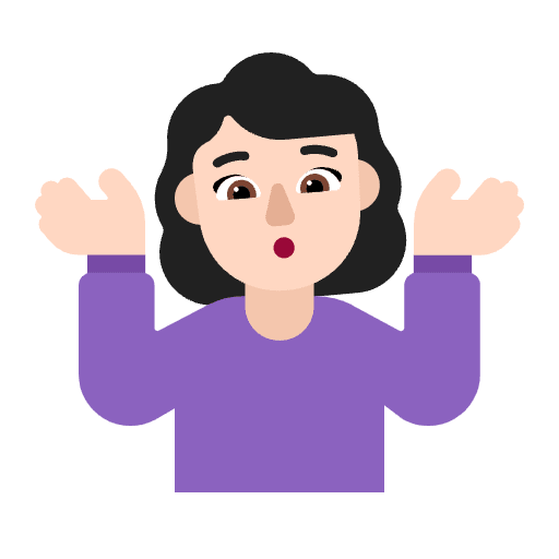Woman Shrugging Flat Light Emoji from Fluent Emoji Flat Set