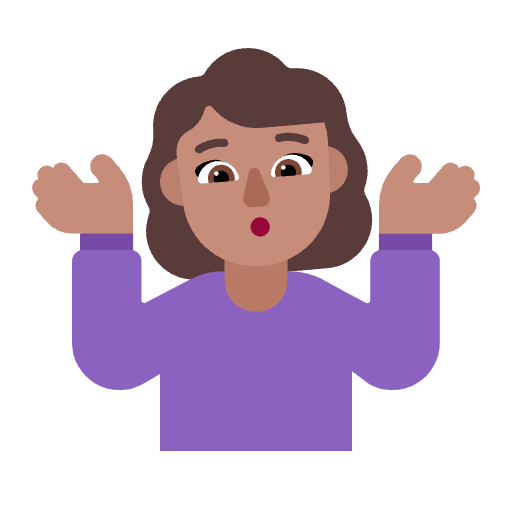 Woman Shrugging Flat Medium Emoji from Fluent Emoji Flat Set