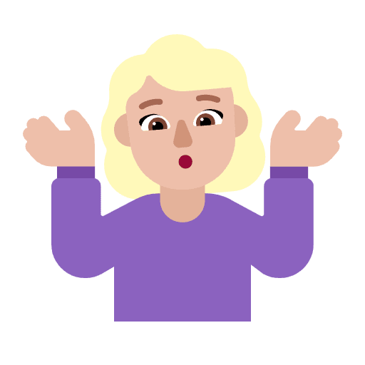 Woman Shrugging Flat Medium Light Emoji from Fluent Emoji Flat Set