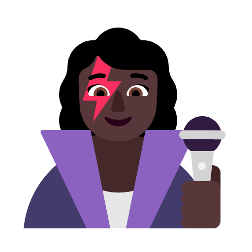 Woman Singer Flat Dark Emoji from Fluent Emoji Flat Set