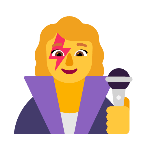 Woman Singer Flat Default Emoji from Fluent Emoji Flat Set
