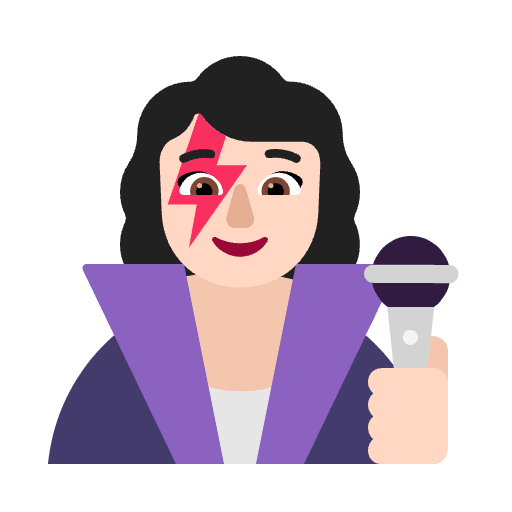 Woman Singer Flat Light Emoji from Fluent Emoji Flat Set