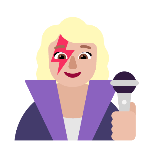 Woman Singer Flat Medium Light Emoji from Fluent Emoji Flat Set
