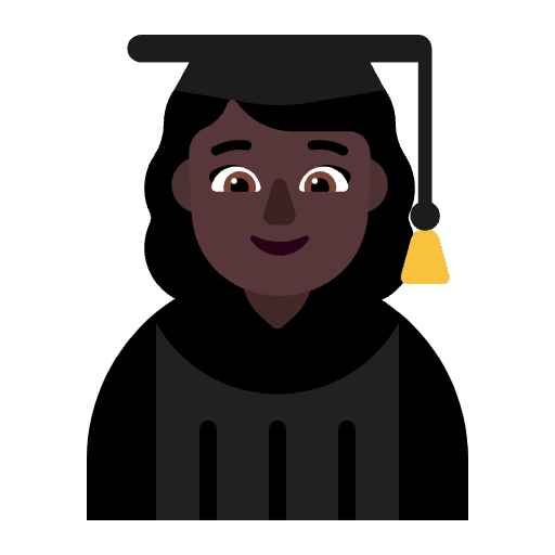 Woman Student Flat Dark Emoji from Fluent Emoji Flat Set