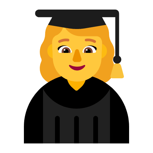 Woman Student Flat Default Emoji from Fluent Emoji Flat Set