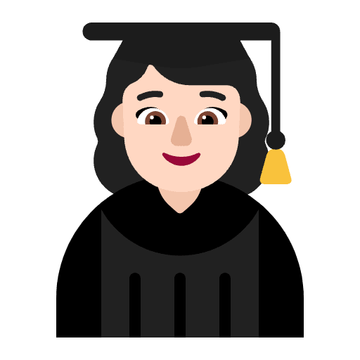 Woman Student Flat Light Emoji from Fluent Emoji Flat Set