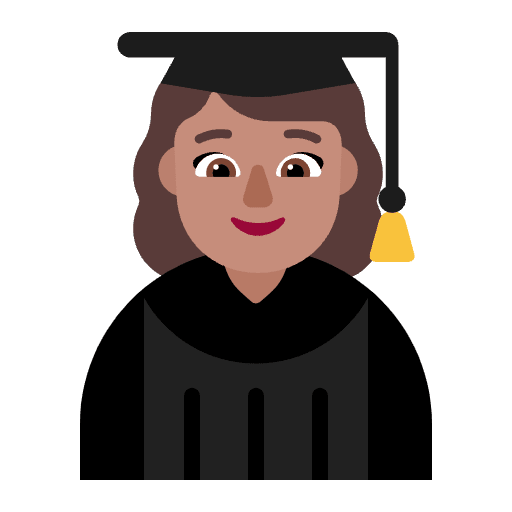 Woman Student Flat Medium Emoji from Fluent Emoji Flat Set