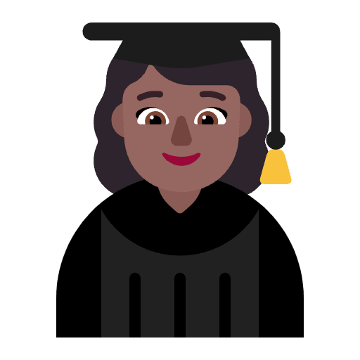 Woman Student Flat Medium Dark Emoji from Fluent Emoji Flat Set