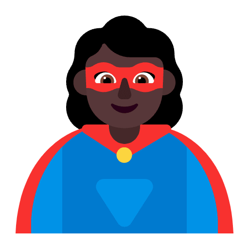 Woman Superhero Flat Dark Emoji from Fluent Emoji Flat Set