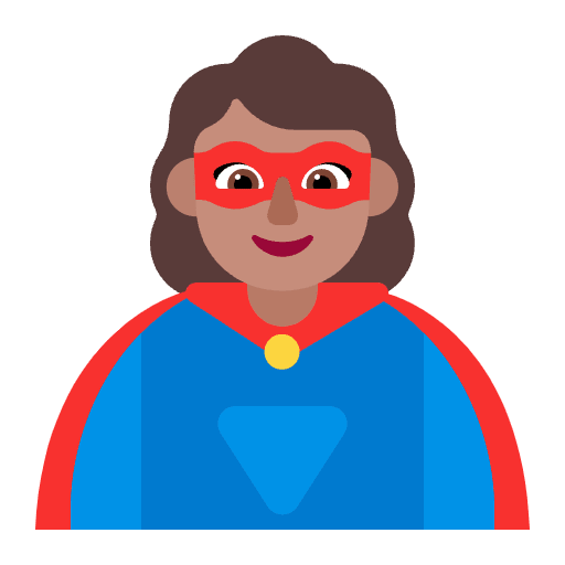 Woman Superhero Flat Medium Emoji from Fluent Emoji Flat Set