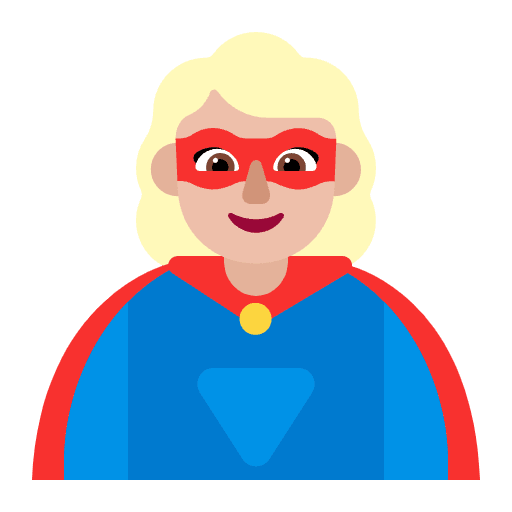 Woman Superhero Flat Medium Light Emoji from Fluent Emoji Flat Set