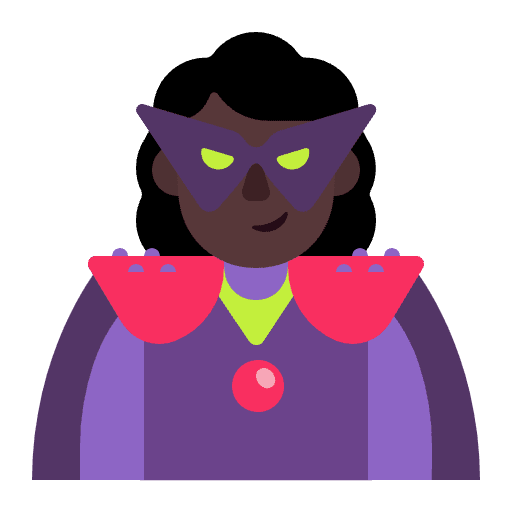 Woman Supervillain Flat Dark Emoji from Fluent Emoji Flat Set