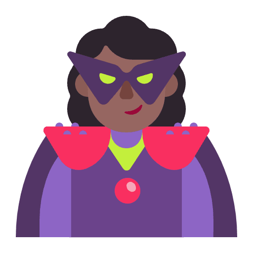 Woman Supervillain Flat Medium Dark Emoji from Fluent Emoji Flat Set