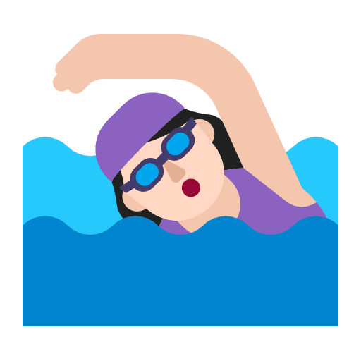 Woman Swimming Flat Light Emoji from Fluent Emoji Flat Set
