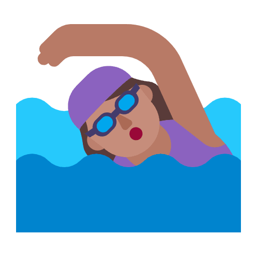 Woman Swimming Flat Medium Emoji from Fluent Emoji Flat Set