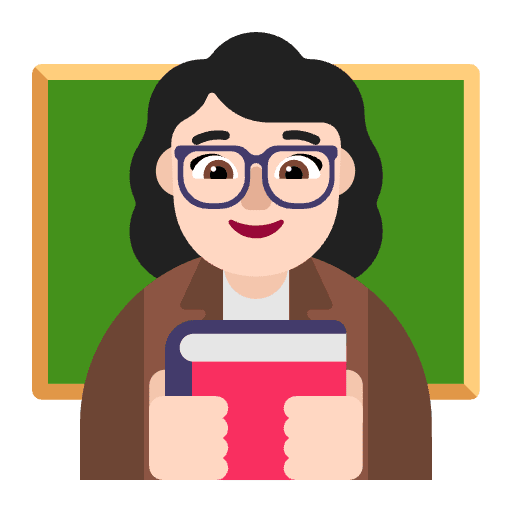 Woman Teacher Flat Light Emoji from Fluent Emoji Flat Set