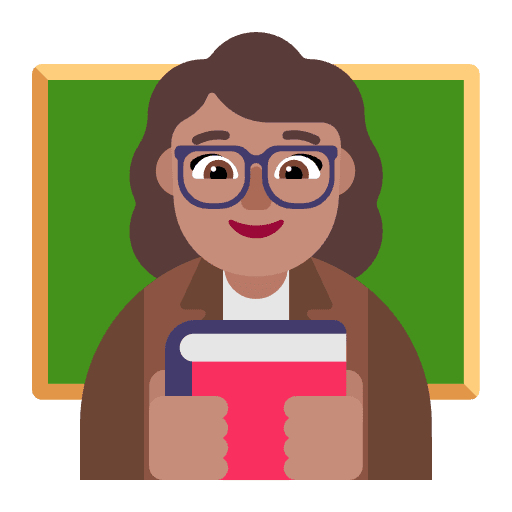 Woman Teacher Flat Medium Emoji from Fluent Emoji Flat Set