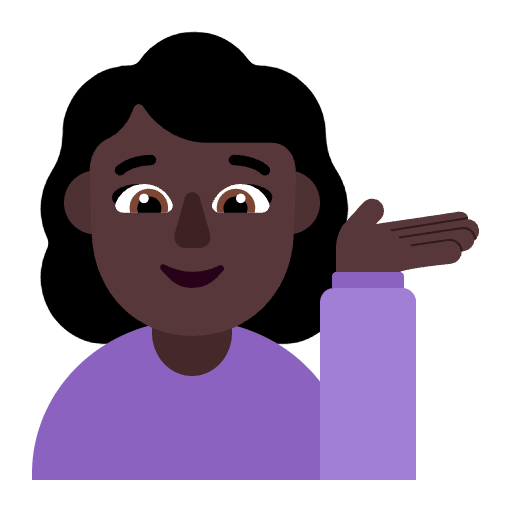 Woman Tipping Hand Flat Dark Element from Fluent Emoji Flat Set