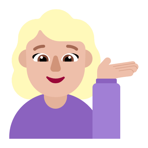 Woman Tipping Hand Flat Medium Light Emoji from Fluent Emoji Flat Set