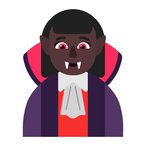 Woman Vampire Flat Dark Emoji from Fluent Emoji Flat Set
