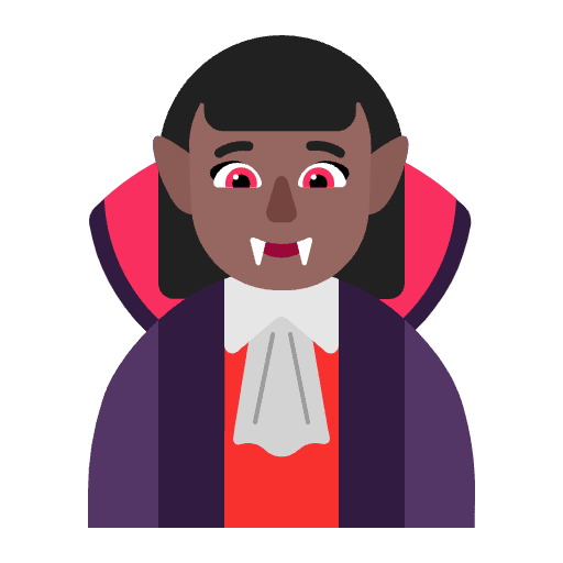 Woman Vampire Flat Medium Dark Emoji from Fluent Emoji Flat Set