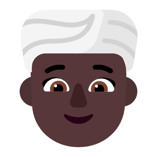 Woman Wearing Turban Flat Dark Emoji from Fluent Emoji Flat Set