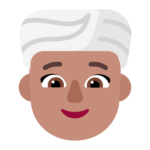 Woman Wearing Turban Flat Medium Emoji from Fluent Emoji Flat Set