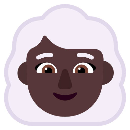 Woman White Hair Flat Dark Emoji from Fluent Emoji Flat Set