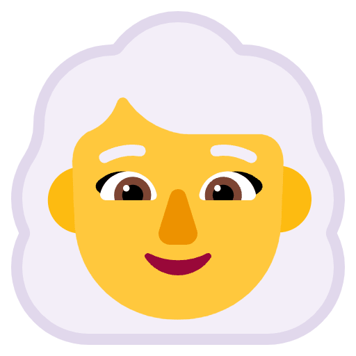 Woman White Hair Flat Default Emoji from Fluent Emoji Flat Set