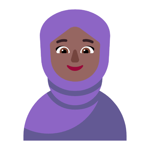 Woman With Headscarf Flat Medium Dark Emoji from Fluent Emoji Flat Set