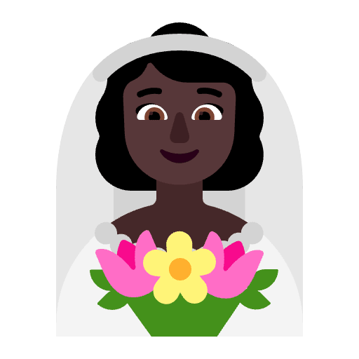 Woman With Veil Flat Dark Emoji from Fluent Emoji Flat Set