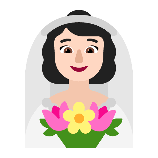 Woman With Veil Flat Light Emoji from Fluent Emoji Flat Set