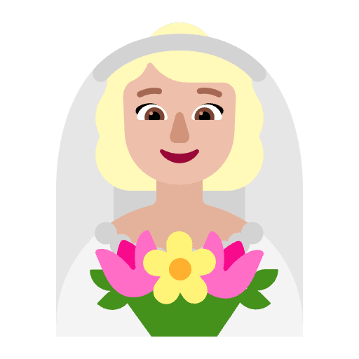 Woman With Veil Flat Medium Light Emoji from Fluent Emoji Flat Set