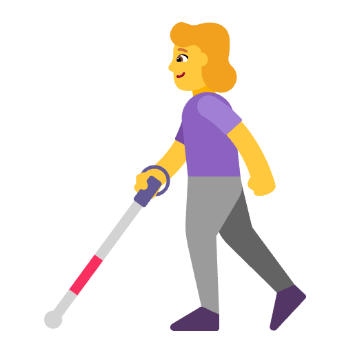 Woman With White Cane Flat Default Element from Fluent Emoji Flat Set